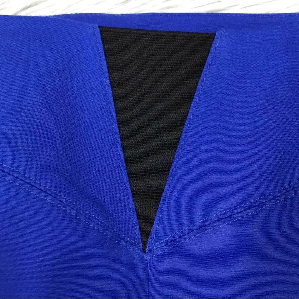 TAHARI Royal Blue Selena Pencil Skirt Elastic V Back Panel Women’s Size 6